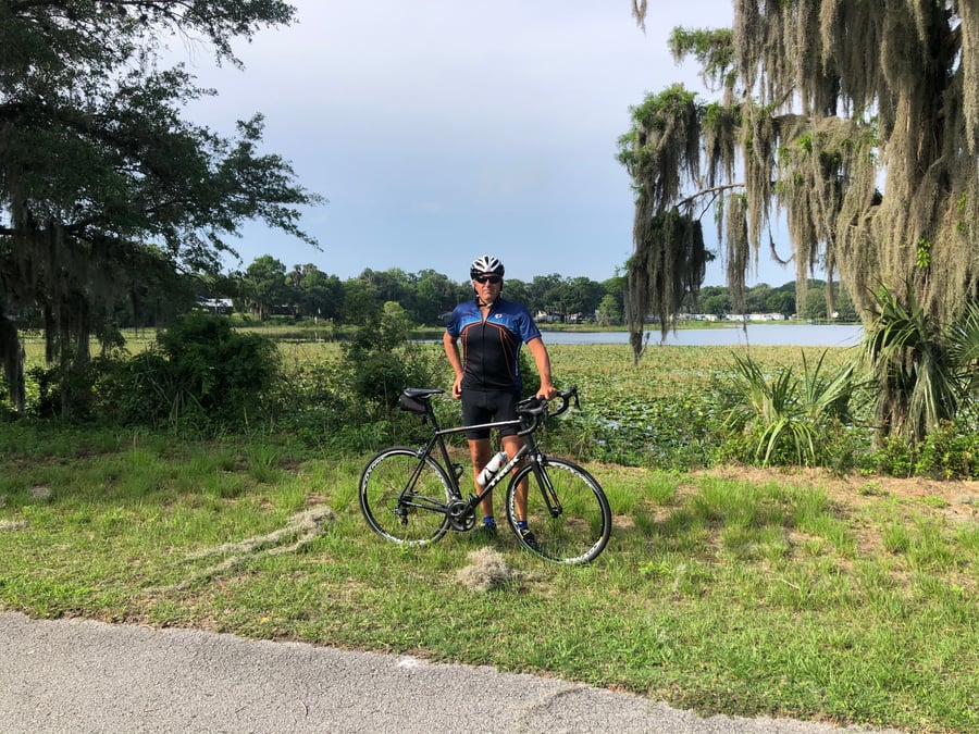 Prostate cancer survivor, Bob, cycling
