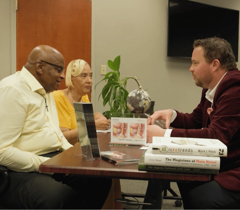 Michael and Jackie Best talk with their urologic oncologist, Dr. Zack Klaassen